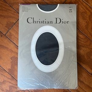Christian Dior Navy Diorissimo Ultrasheer Leg Sandalfoot Pantyhose/ Size 2